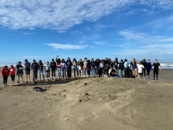 NMS Leadership Students Clean Up Beach